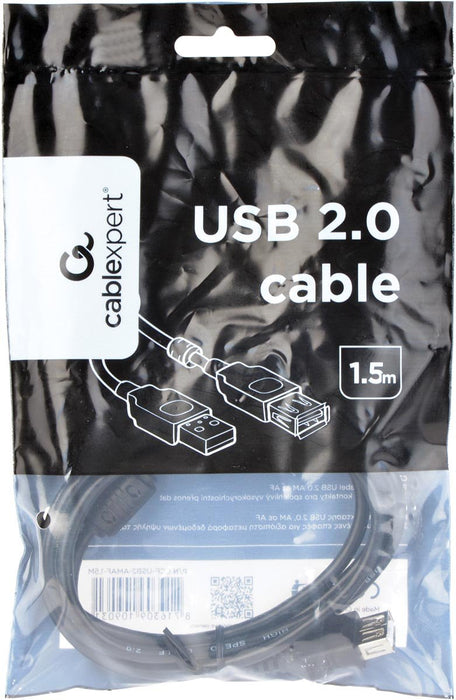 Cablexpert Premium USB Verlengkabel, 1,8 m - Zwart met Vergulde Contacten - OfficeTown