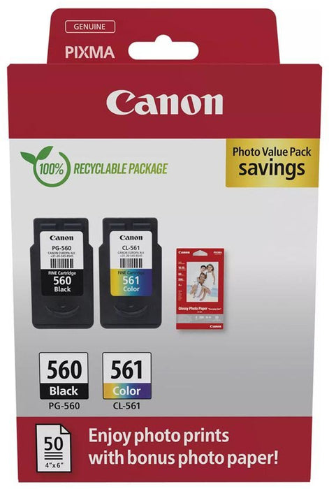 Canon inktcartridge PG - 560/CL - 561, 180 pagina's, OEM 3713C008, 4 kleuren - OfficeTown