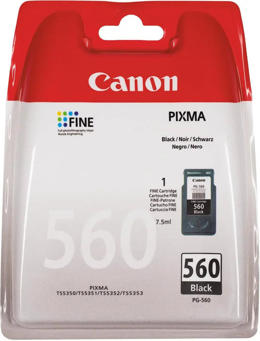 Canon inktcartridge PG - 560XL, 400 pagina's, OEM 3712C001, zwart - Geschikt voor PIXMA TS5350, TS5351, TS5352, TS5353, TS7450, TS7451 - OfficeTown