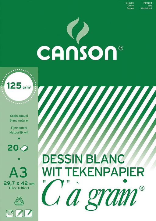 Canson tekenblok C à grain 125 g/m², ft 29,7 x 42 cm (A3) - OfficeTown