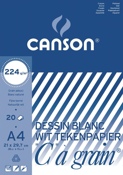 Canson tekenblok C à grain 224 g/m², ft 21 x 29,7 cm (A4) - OfficeTown