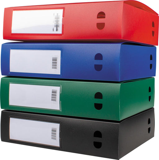Pergamy elastobox, voor ft A4, uit PP van 700 micron, rug van 8 cm, in geassorteerde kleuren 12 stuks, OfficeTown
