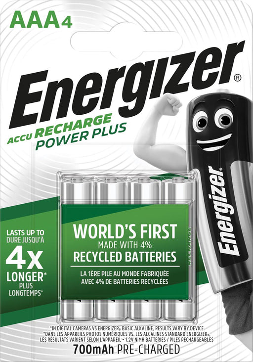 Energizer herlaadbare batterijen Power Plus AAA, blister van 4 stuks 12 stuks, OfficeTown