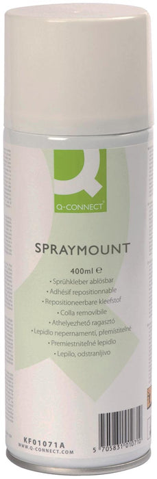 Q-CONNECT Quick Mount spray, niet permanente hechting, 400 ml spuitbus
