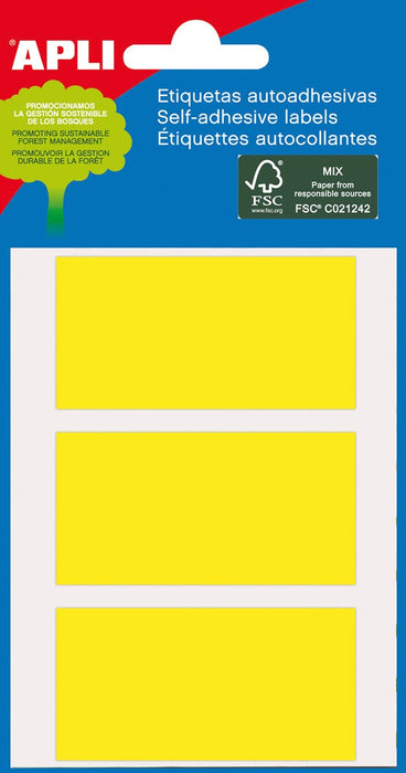Gekleurde etiketten in etui geel (2071) met FSC-certificering