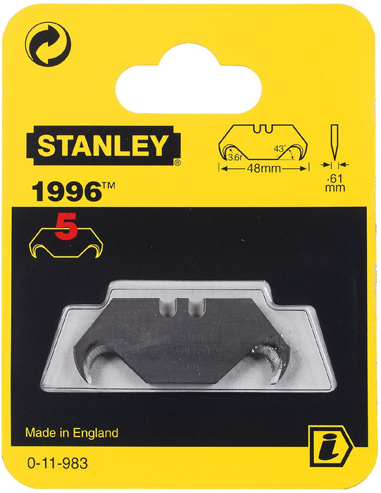 Stanley vervangmesjes 1996 zonder gaten, blister van 5 stuks