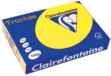 Clairefontaine Trophée Intens, gekleurd papier, A4, 160 g, 250 vel, zonnegeel - OfficeTown