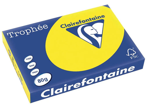Clairefontaine Trophée Pastel, gekleurd papier, A3, 80 g, 500 vel, fluogeel - OfficeTown