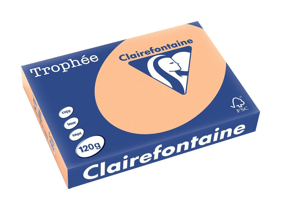 Clairefontaine Trophée Pastel, gekleurd papier, A4, 120 g, 250 vel, abrikoos - OfficeTown