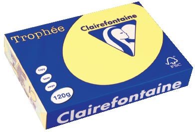 Clairefontaine Trophée Pastel, gekleurd papier, A4, 120 g, 250 vel, citroengeel - OfficeTown
