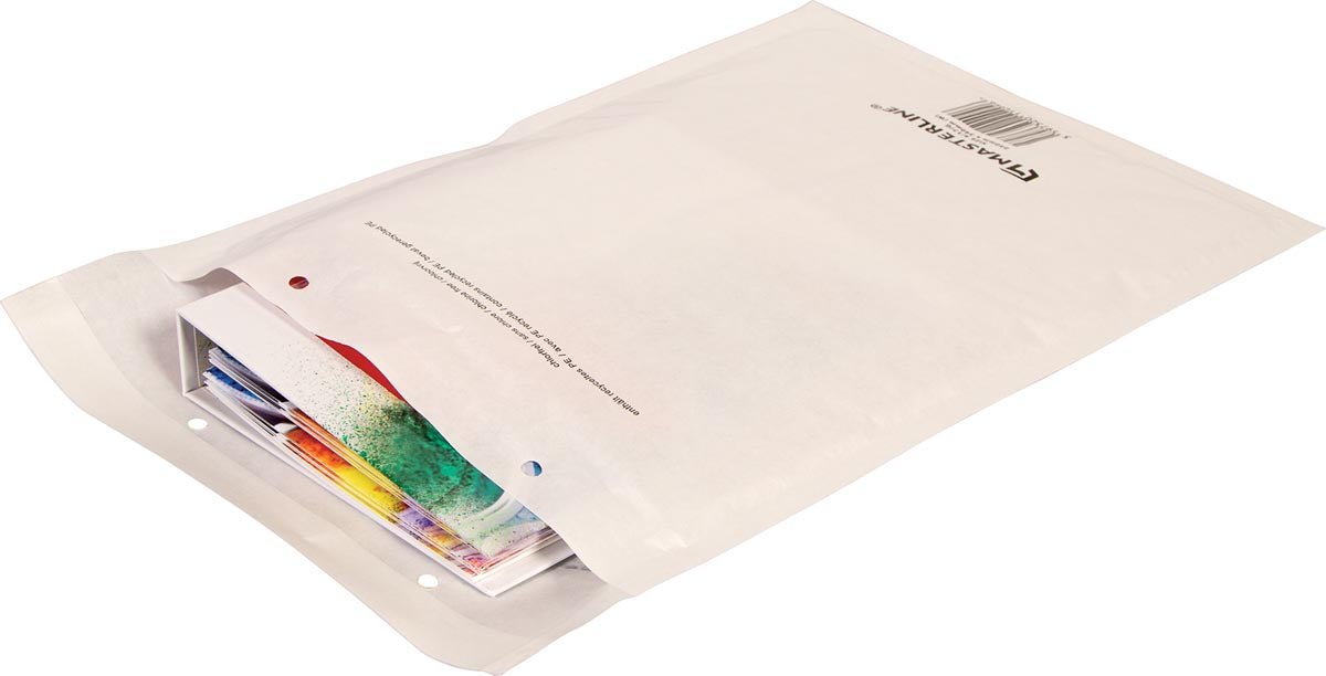 Cleverpack luchtkussenenveloppen, ft 230 x 340 mm, met stripsluiting, wit, pak van 10 stuks - OfficeTown