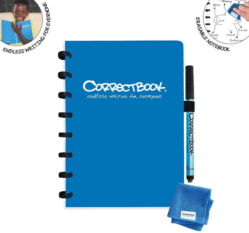 Correctbook A5 Original: uitwisbaar / herbruikbaar notitieboek, blanco, Earthy Blue (blauw) - OfficeTown