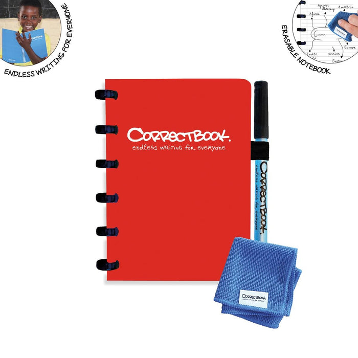 Correctbook A6 Original: uitwisbaar / herbruikbaar notitieboek, gelijnd, Horizon Red (rood) - OfficeTown