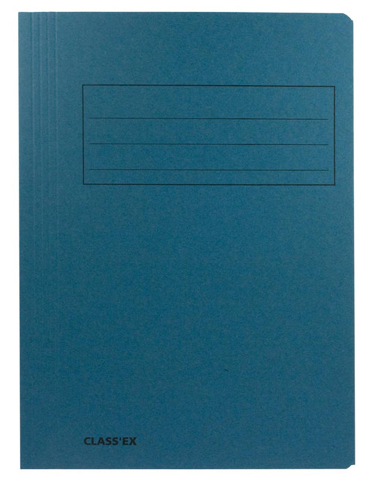 Class'ex dossiermap, 3 kleppen ft 23,7 x 32 cm (voor ft A4), blauw 50 stuks, OfficeTown