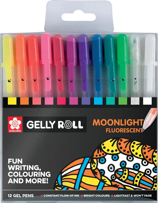 Sakura roller Gelly Roll Moonlight, etui van 12 stuks in geassorteerde kleuren 6 stuks, OfficeTown