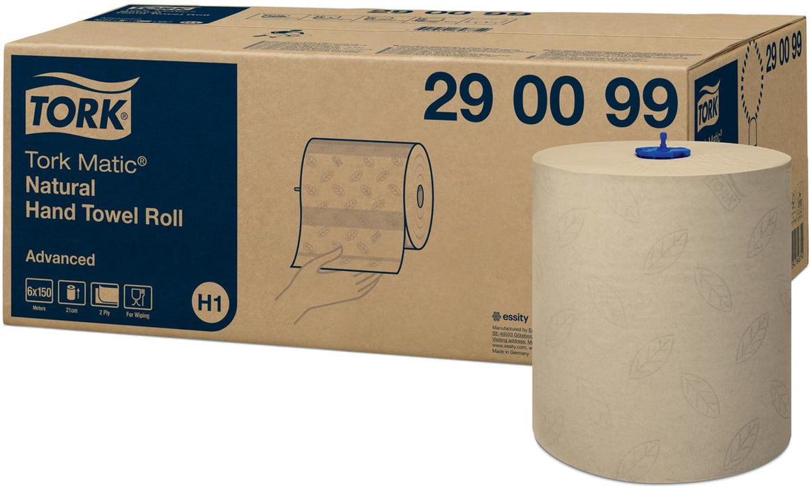Tork Matic® Natural Handdoekrol, 2-laags, 150 m - Pack van 6 Stuks