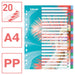 Esselte Colour'Breeze tabbladen, ft A4, 11-gaatsperforatie, PP, set van 20 tabs 6 stuks, OfficeTown