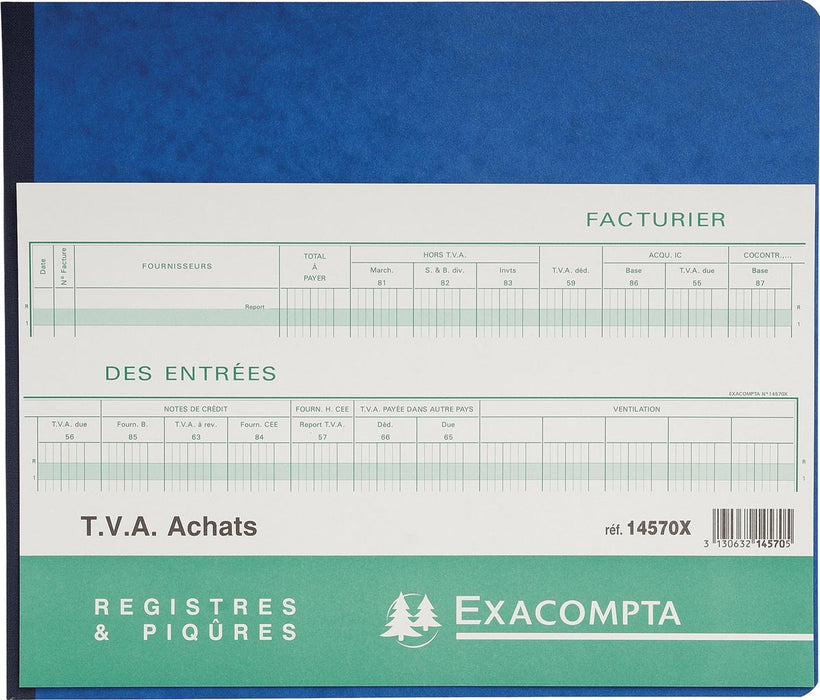 Exacompta aankoopformulieren met BTW, afm. 27 x 32 cm, Franstalig