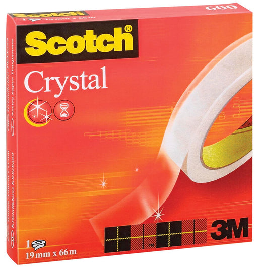 Scotch Plakband Crystal ft 19 mm x 66 m, doos met 1 rolletje 12 stuks, OfficeTown