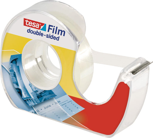 Tesafilm dubbelzijdige plakband, ft 12 mm x 7,5 m, op blister met dispenser 10 stuks, OfficeTown