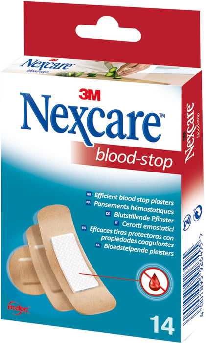 3M Bloedstelpende Pleister Nexcare Blood-Stop, Verpakking van 14 stuks