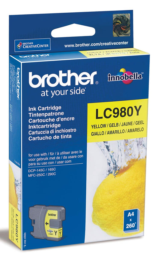 Brother inktcartridge, 260 pagina's, OEM LC-980Y, geel 5 stuks, OfficeTown