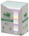 Post-it recycled notes Nature, 100 vel, ft 76 x 127 mm, pak van 16 blokken, geassorteerde kleuren 10 stuks, OfficeTown