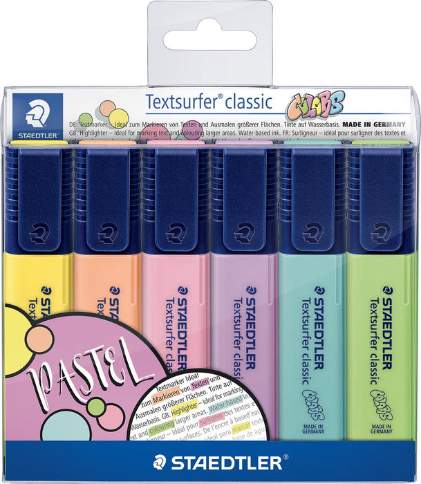 Staedtler Markeerstift Textsurfer Classic, pastel kleuren, etui van 6 stuks