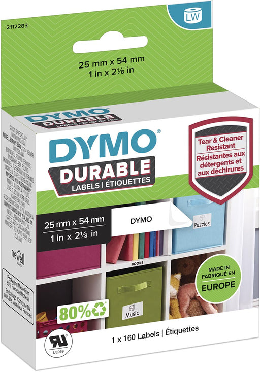 Dymo duurzame etiketten LabelWriter ft 25 x 54 mm, 160 etiketten 6 stuks, OfficeTown