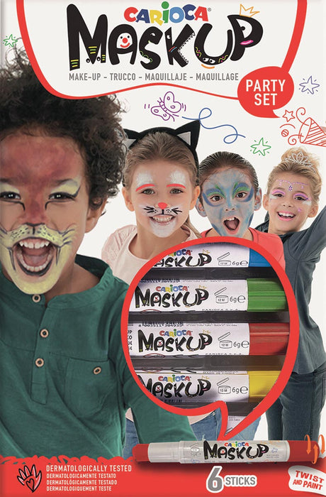 Carioca make-upstiften Mask Up Party Set, doos met 6 stiften