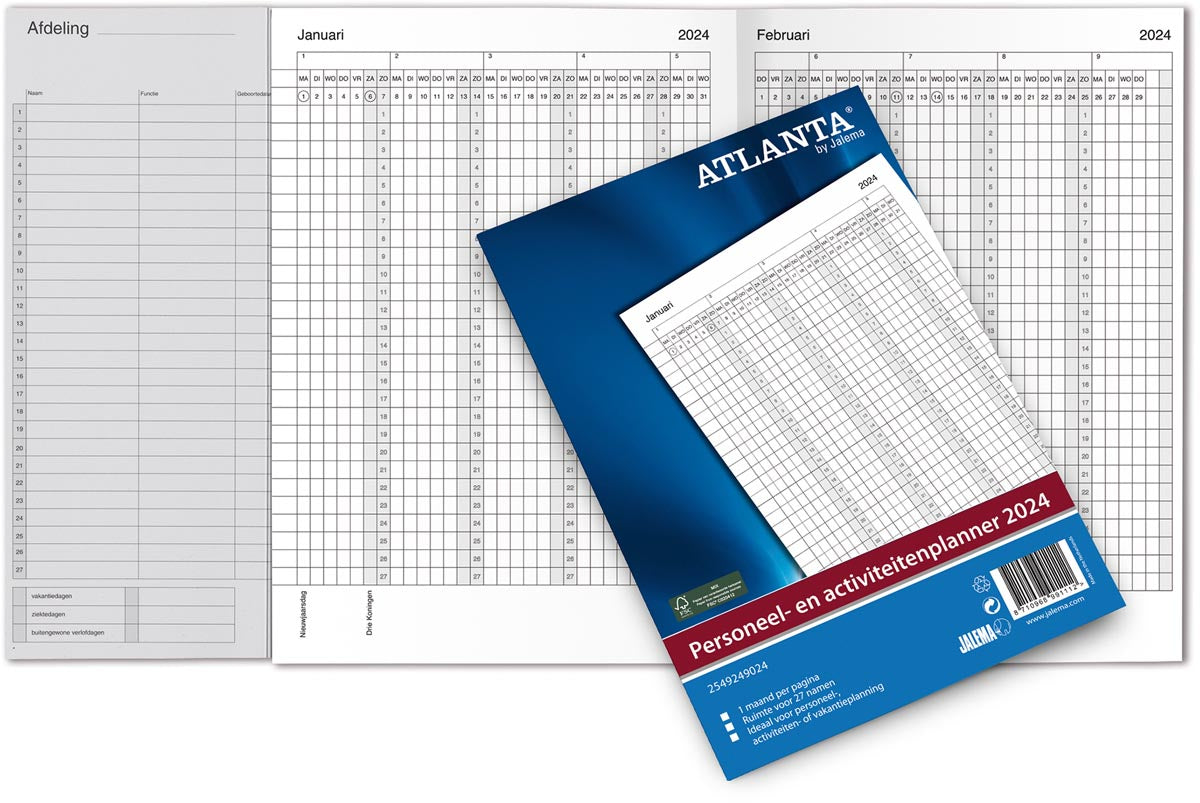 Atoma agenda, ft A4, wit papier, 128 pagina's, 1 week op 2 pagina's, 2024  bij VindiQ Office