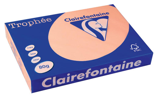 Clairefontaine Trophée Pastel, gekleurd papier, A3, 80 g, 500 vel, zalm 5 stuks, OfficeTown