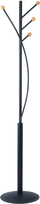 Kapstok Aura metaal, 180cm hoog, 4 ophanghaken, zwart RAL9004