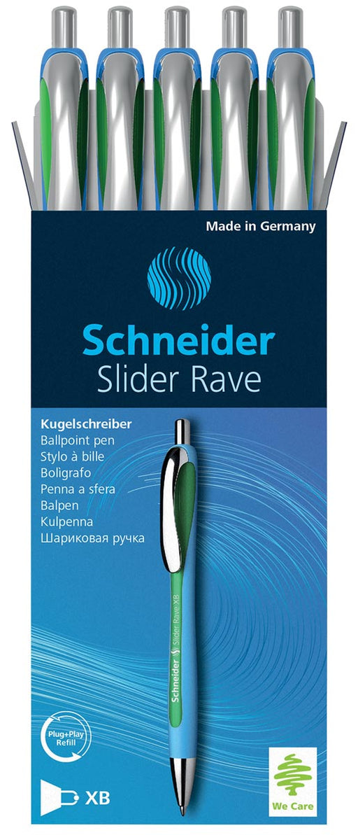 Schneider balpen Slider Rave XB, groen 5 stuks, OfficeTown