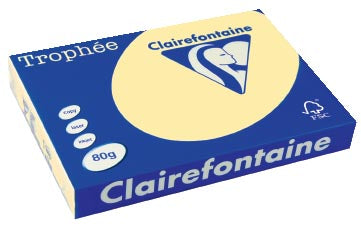 Clairefontaine Trophée Pastel, gekleurd papier, A3, 80 g, 500 vel, kanariegeel 5 stuks, OfficeTown