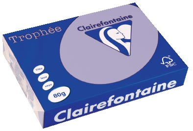 Clairefontaine Trophée gekleurd papier, A4, 80 g, 500 vel, lila 5 stuks, OfficeTown