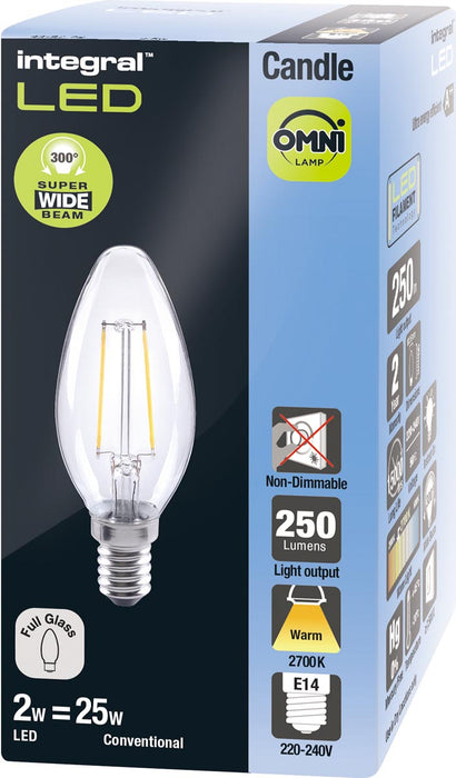 Integral Candle LED lamp E14, niet dimbaar, 2.700 K, 2 W, 250 lumen 10 stuks, OfficeTown