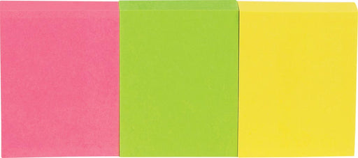 Pergamy notes, ft 38 x 51 mm, pak van 3, neon geel, neon roze en neon groen 12 stuks, OfficeTown