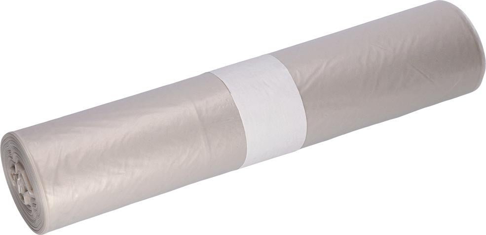 Deiss vuilniszak, inhoud 120 - 130 l, ft 80 x 100 x 0,2 cm, transparant, HDPE, rol van 50 stuks - OfficeTown
