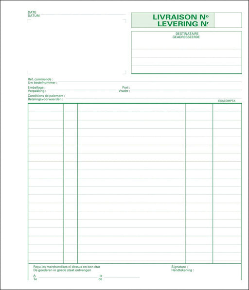 Doorschrijfboek Exacompta, ft 21 x 18 cm, duplicaat (50 x 2 vel), tweetalig (NL/FR) - OfficeTown