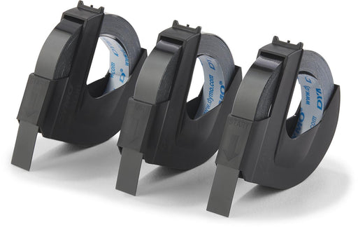 Dymo D3 tape 9 mm, wit op zwart, blister van 3 stuks - OfficeTown