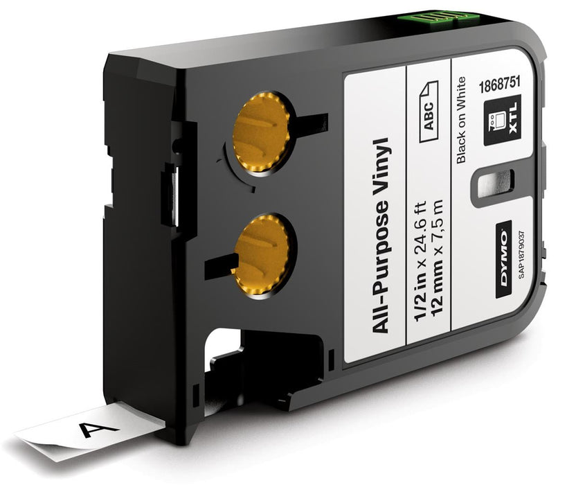 Dymo XTL - tape 12 mm, zwart op wit, vinyl met een lengte van 7,5 meter - OfficeTown