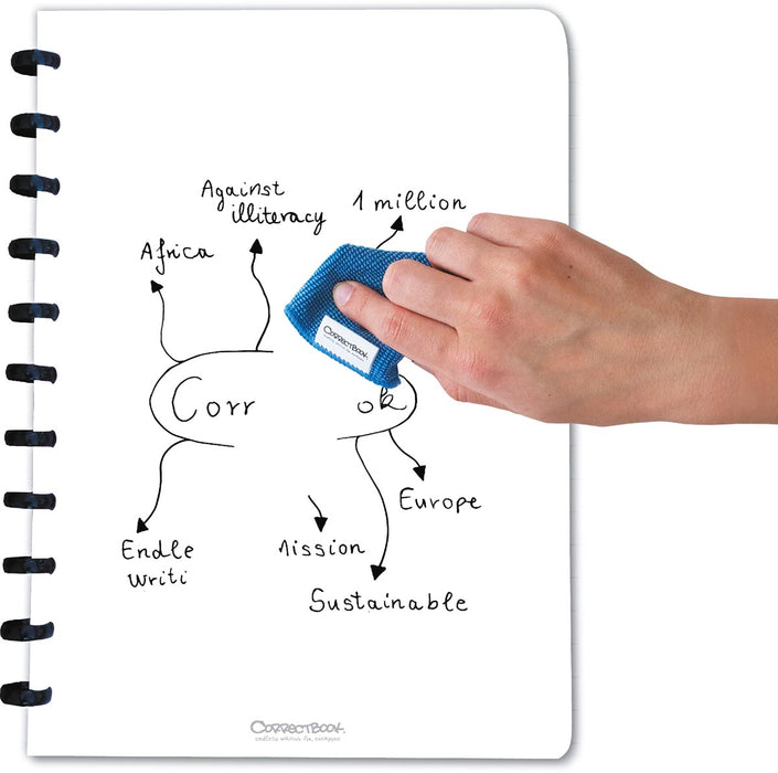 Correctbook A4 Original: uitwisbaar / herbruikbaar notitieboek, blanco, Ink Black (zwart)