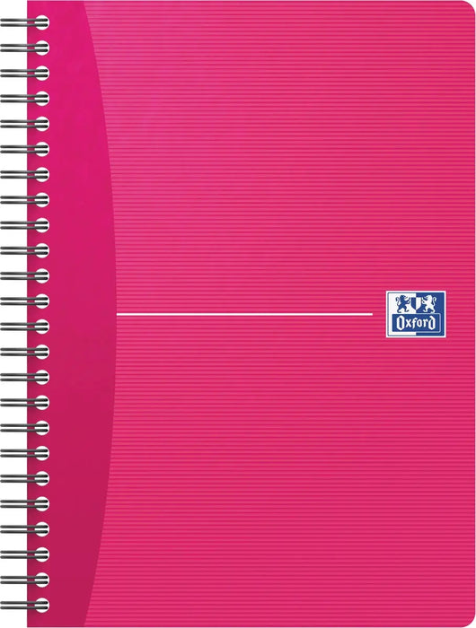 Oxford Office Essentials spiraalschrift, 180 pagina's, A5-formaat, gelinieerd, diverse kleuren 5 stuks