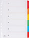 Pergamy tabbladen met indexblad, ft A4, 11-gaatsperforatie, geassorteerde kleuren, 6 tabs 50 stuks, OfficeTown