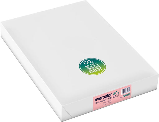 Clairefontaine Evercolor gekleurd gerecycleerd papier, A3, 80 g, 500 vel, roze 5 stuks, OfficeTown