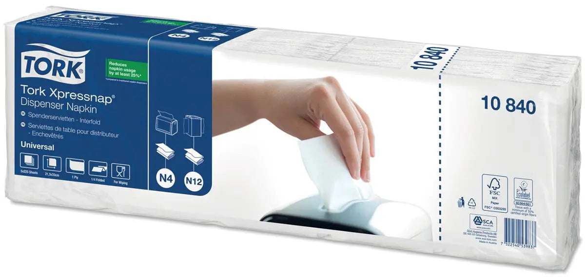 Servetten Tork Expressnap voor dispenser, 1-laags, 1125 per bundel