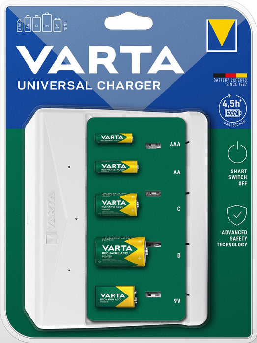 Varta Universele Batterijlader met USB-C Kabel