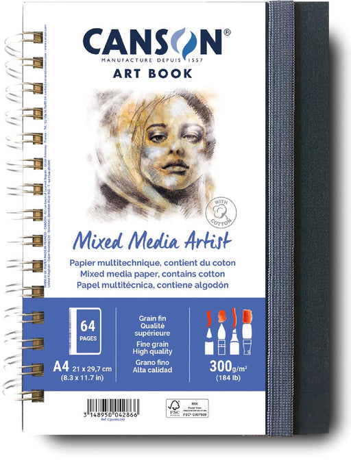 Canson Mixed Media Artist tekenboek, 28 vellen, 300 g/m², ft 21 x 29,7 cm (A4) 5 stuks, OfficeTown