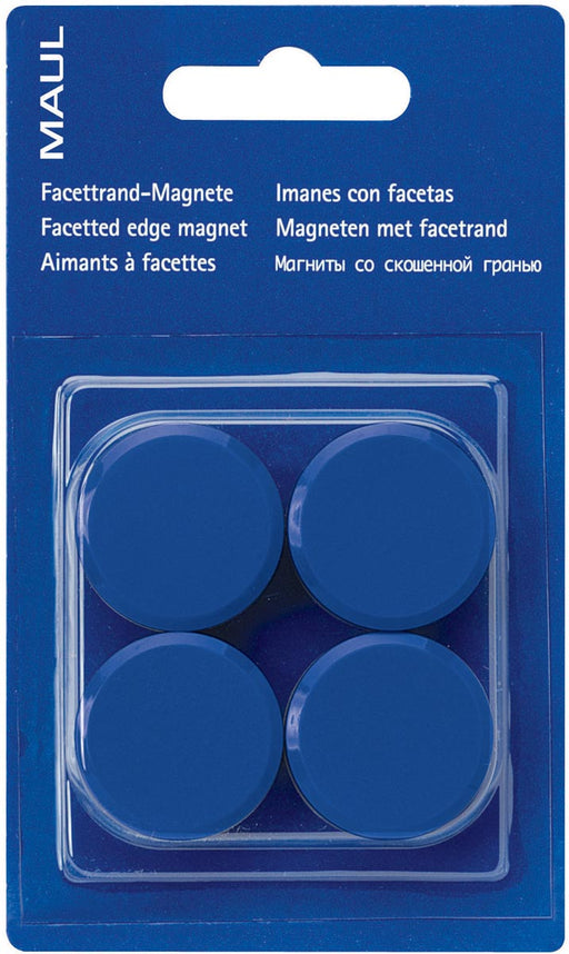 MAUL magneet Solid 32mm trekkracht  1kg blister 4 blauw 12 stuks, OfficeTown